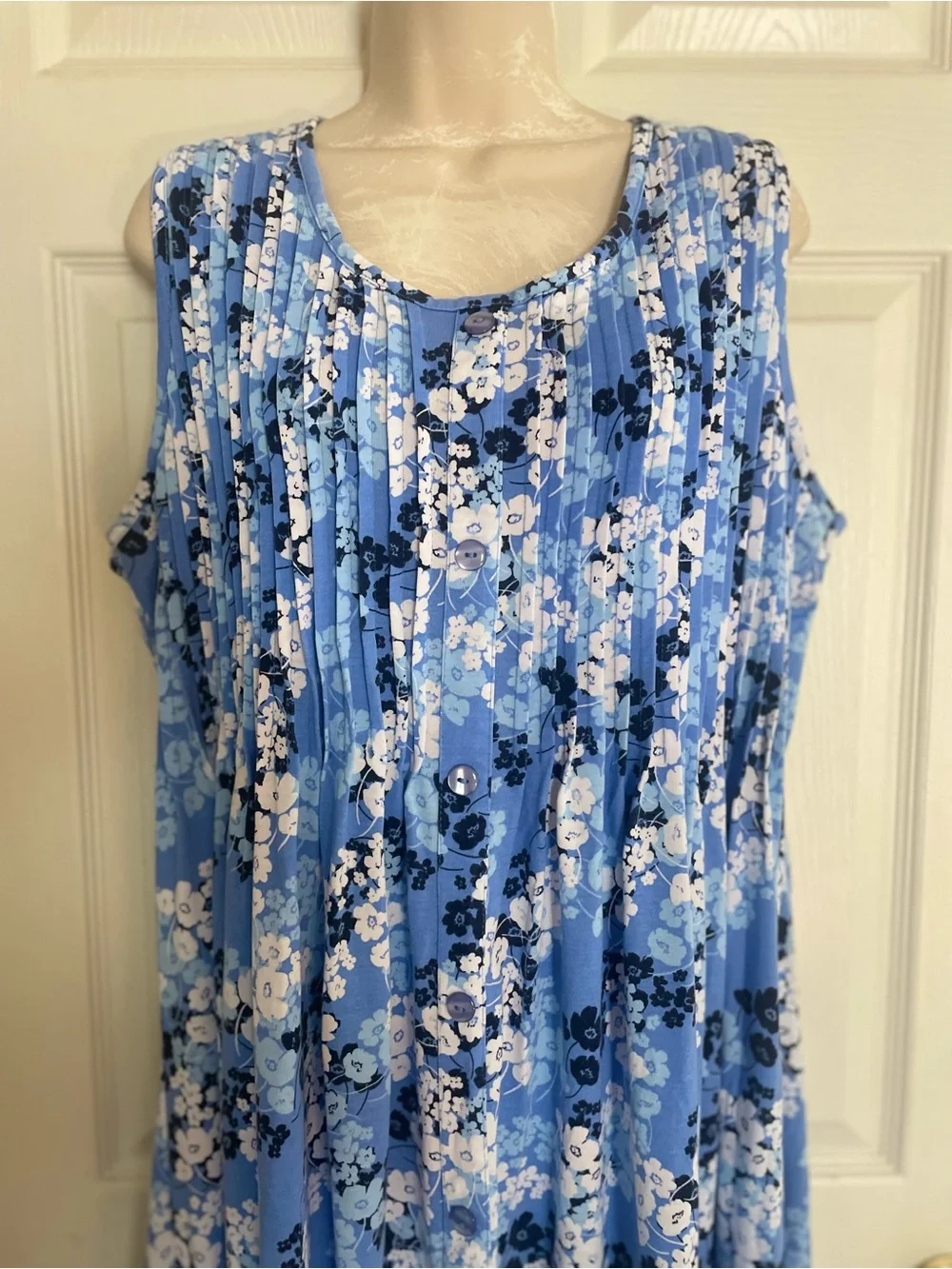 Woman Within Blue Floral Maxi Dress Size 18/20 - Picture 2 of 4